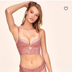 Adore Me Pink Lace Bra with Padded Push-up Cups 38D EUC